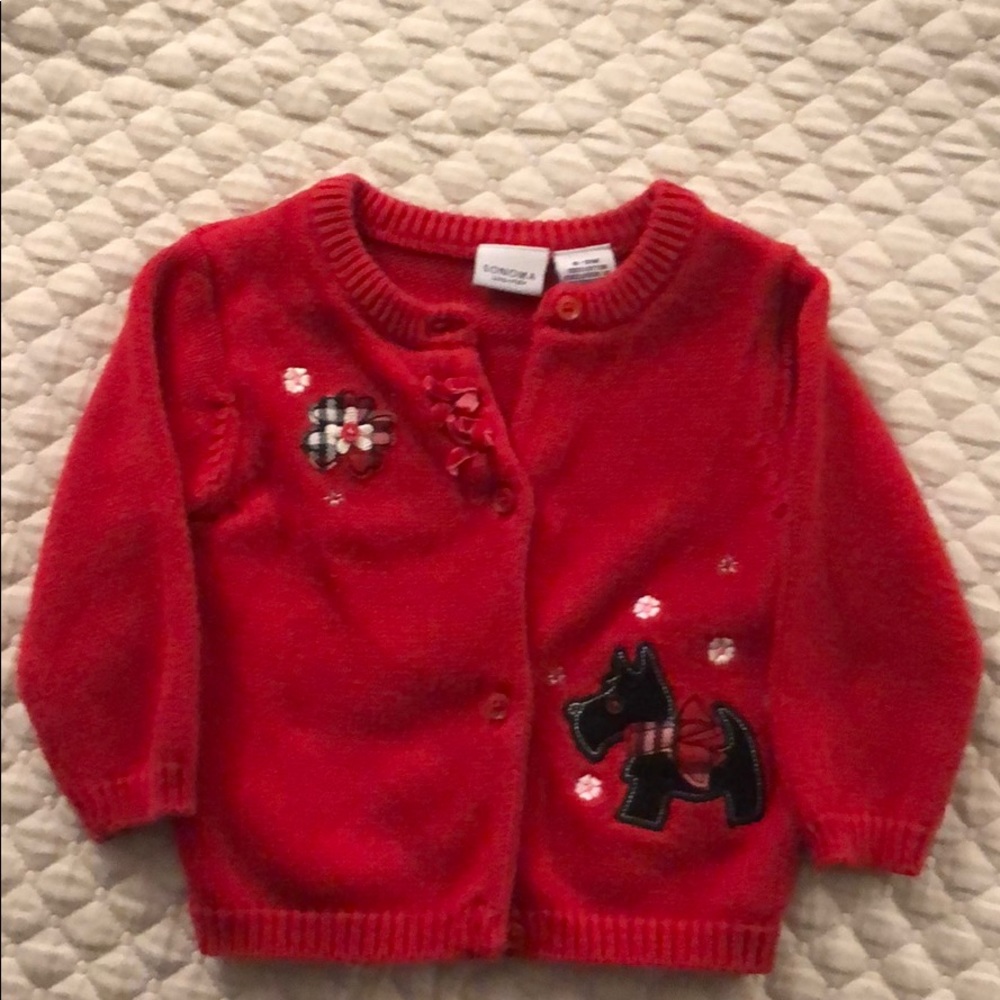 3/$15 Red knit cardigan